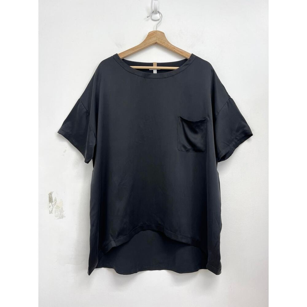 Lunya Washable Silk Pocket Sleep Shirt Tee Oversized Lightweight Pajama - Medium
